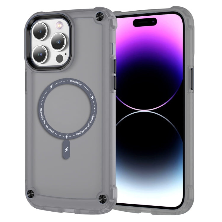 For iPhone 16 Pro Skin Feel TPU + PC MagSafe Magnetic Phone Case(Transparent Black) - iPhone 16 Pro Cases by PMC Jewellery | Online Shopping South Africa | PMC Jewellery | Buy Now Pay Later Mobicred