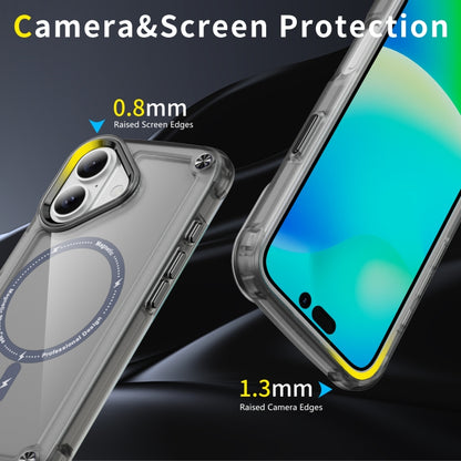 For iPhone 16 Skin Feel TPU + PC MagSafe Magnetic Phone Case(Transparent Black) - iPhone 16 Cases by PMC Jewellery | Online Shopping South Africa | PMC Jewellery | Buy Now Pay Later Mobicred