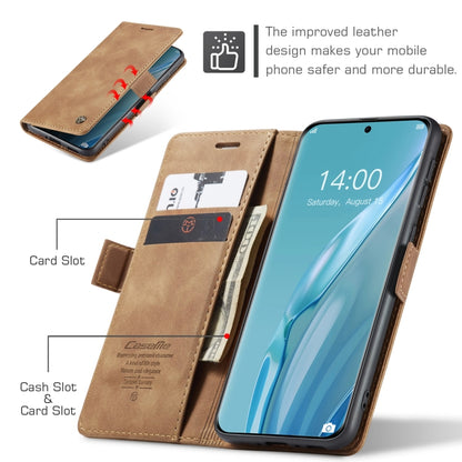 For Huawei P60 Art CaseMe 013 Multifunctional Horizontal Flip Leather Phone Case(Brown) - Huawei Cases by CaseMe | Online Shopping South Africa | PMC Jewellery | Buy Now Pay Later Mobicred