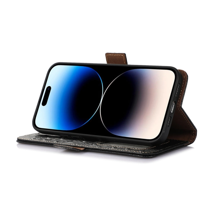 For OnePlus Ace 2 Pro Ostrich Pattern Genuine Leather RFID Phone Case(Black) - OnePlus Cases by PMC TechLife | Online Shopping South Africa | PMC TechLife | Buy Now Pay Later Mobicred