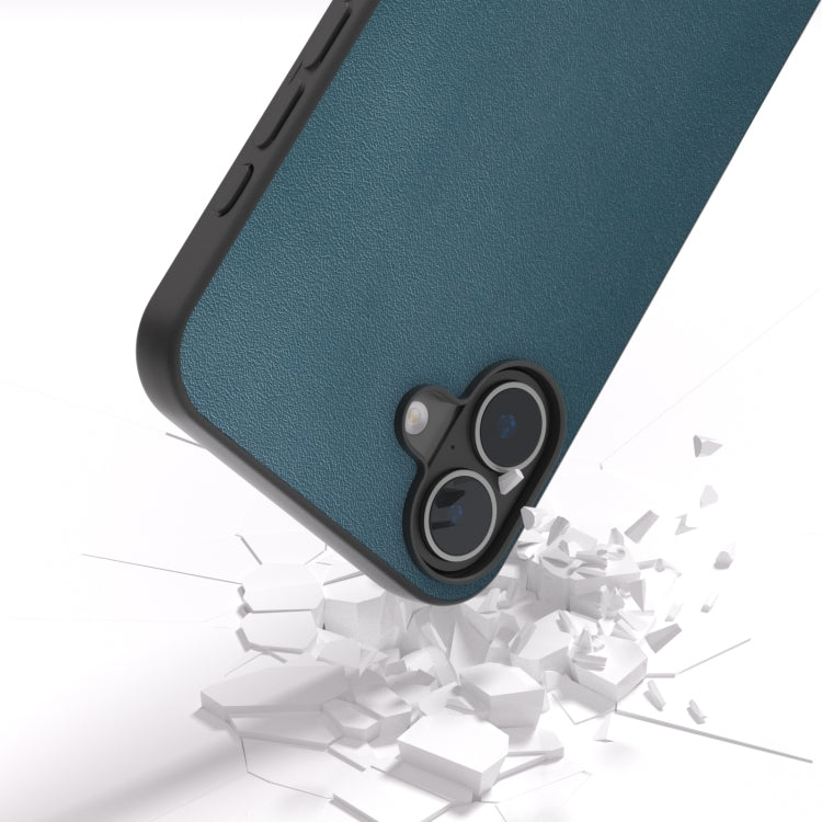 For iPhone 16 ABEEL Genuine Leather Xiaoya Series Phone Case(Dark Green) - iPhone 16 Cases by PMC TechLife | Online Shopping South Africa | PMC TechLife | Buy Now Pay Later Mobicred