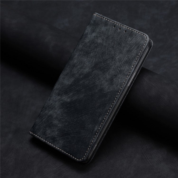 For Tecno Pova 6 5G RFID Anti-theft Brush Magnetic Leather Phone Case(Black) - Tecno Cases by PMC Jewellery | Online Shopping South Africa | PMC Jewellery | Buy Now Pay Later Mobicred