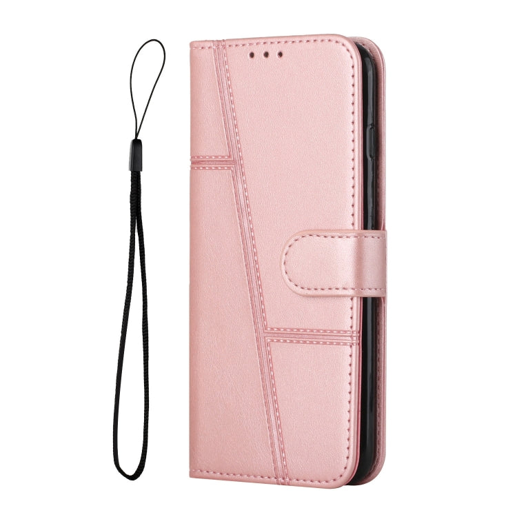 For Xiaomi Redmi Note 13 4G Global Stitching Calf Texture Buckle Leather Phone Case(Rose Gold) - Note 13 Cases by PMC TechLife | Online Shopping South Africa | PMC TechLife | Buy Now Pay Later Mobicred