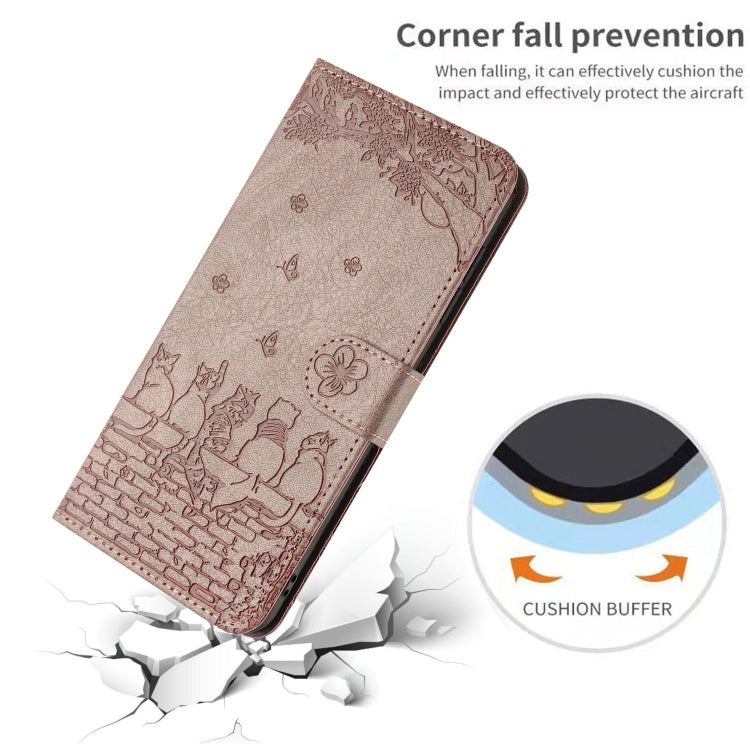 For iPhone 16 Cat Embossing Pattern Leather Phone Case with Lanyard(Grey) - free shipping - PMC TechLife - Order now!