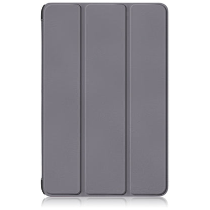 For Samsung Galaxy Tab S9+ Custer Pure Color 3-Fold Holder Smart Leather Tablet Case(Grey) - Galaxy Tab S9+ Cases by PMC Jewellery | Online Shopping South Africa | PMC Jewellery