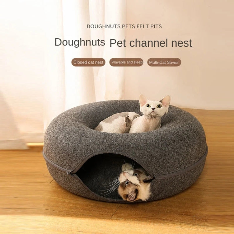Round Wool Felt Cat Litter Tunnel Cat Litter, Size:60x60x27cm(Pink) - Pet Houses & Accessories by PMC TechLife | Online Shopping South Africa | PMC TechLife | Buy Now Pay Later Mobicred