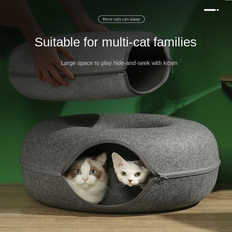 Round Wool Felt Cat Litter Tunnel Cat Litter, Size:60x60x27cm(Pink) - Pet Houses & Accessories by PMC TechLife | Online Shopping South Africa | PMC TechLife | Buy Now Pay Later Mobicred