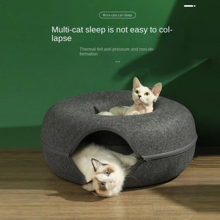 Round Wool Felt Cat Litter Tunnel Cat Litter, Size:60x60x27cm(Pink) - Pet Houses & Accessories by PMC TechLife | Online Shopping South Africa | PMC TechLife | Buy Now Pay Later Mobicred