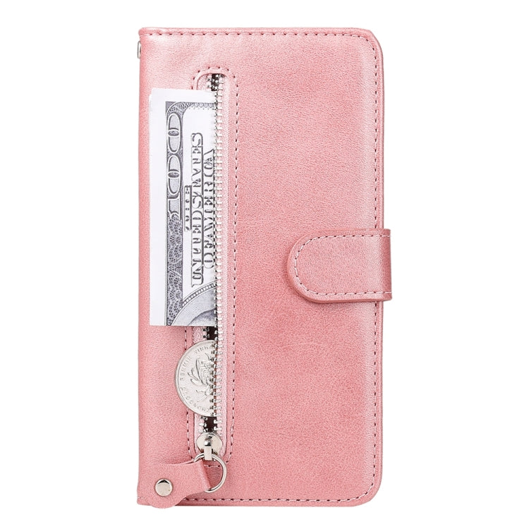 For iPhone 16e Fashion Calf Texture Zipper Leather Phone Case(Rose Gold) - iPhone 16e Cases by PMC TechLife | Online Shopping South Africa | PMC TechLife | Buy Now Pay Later Mobicred