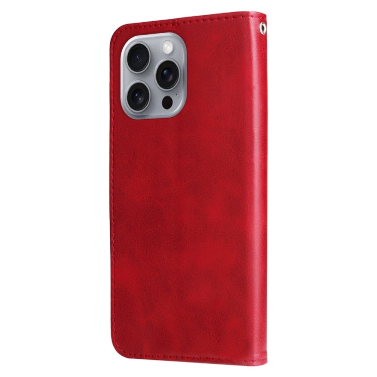 For iPhone 16 Pro Max Fashion Calf Texture Zipper Leather Phone Case(Red) - iPhone 16 Pro Max Cases by PMC TechLife | Online Shopping South Africa | PMC TechLife | Buy Now Pay Later Mobicred