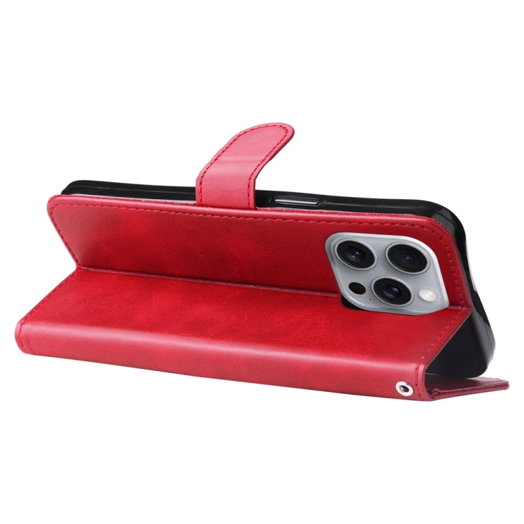 For iPhone 16 Pro Max Fashion Calf Texture Zipper Leather Phone Case(Red) - iPhone 16 Pro Max Cases by PMC TechLife | Online Shopping South Africa | PMC TechLife | Buy Now Pay Later Mobicred