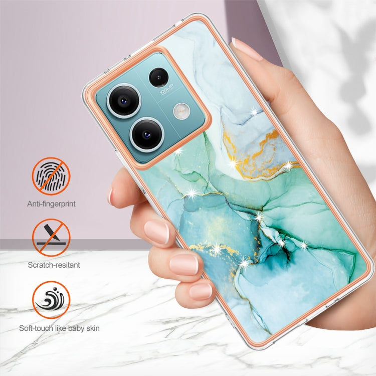 For Xiaomi Redmi Note 13 5G Global Electroplating Marble Dual-side IMD Phone Case(Green 003) - Note 13 Cases by PMC TechLife | Online Shopping South Africa | PMC TechLife | Buy Now Pay Later Mobicred