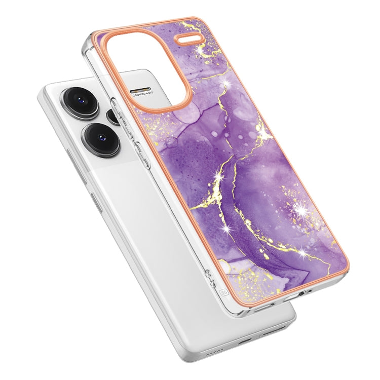 For Xiaomi Redmi Note 13 Pro+ 5G Electroplating Marble Dual-side IMD Phone Case(Purple 002) - Note 13 Pro+ Cases by PMC Jewellery | Online Shopping South Africa | PMC Jewellery | Buy Now Pay Later Mobicred