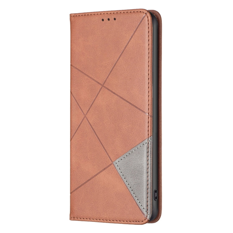 For iPhone 16 Pro Rhombus Texture Magnetic Leather Phone Case(Brown) - iPhone 16 Pro Cases by PMC TechLife | Online Shopping South Africa | PMC TechLife | Buy Now Pay Later Mobicred