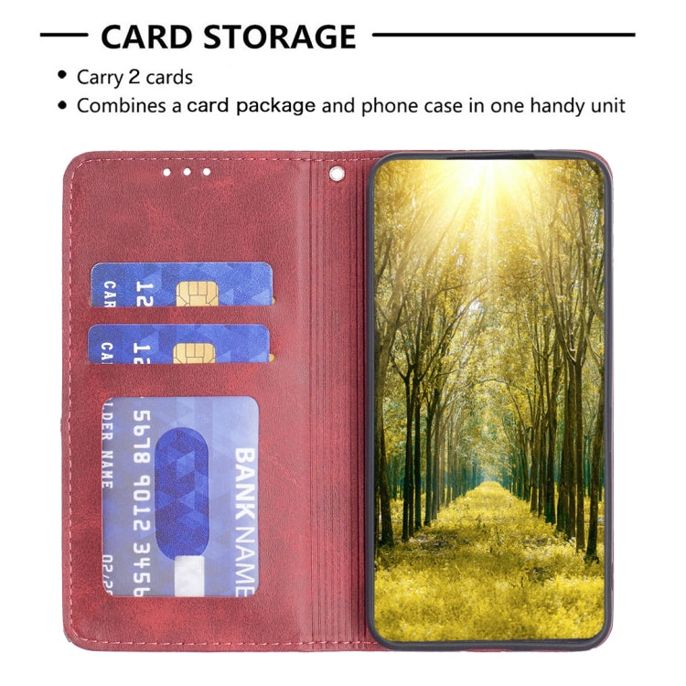 For iPhone 16 Pro Max Rhombus Texture Magnetic Leather Phone Case(Red) - iPhone 16 Pro Max Cases by PMC TechLife | Online Shopping South Africa | PMC TechLife | Buy Now Pay Later Mobicred