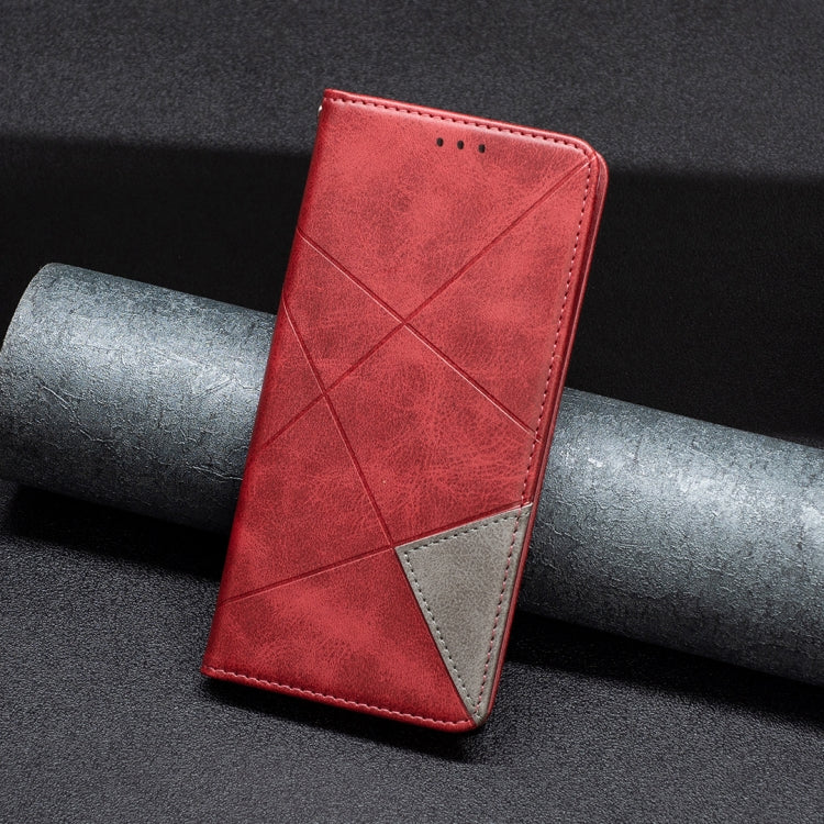 For iPhone 16 Rhombus Texture Magnetic Leather Phone Case(Red) - iPhone 16 Cases by PMC TechLife | Online Shopping South Africa | PMC TechLife | Buy Now Pay Later Mobicred