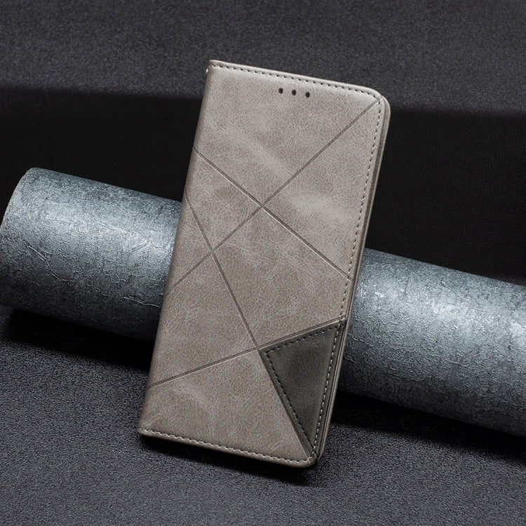 For iPhone 16 Plus Rhombus Texture Magnetic Leather Phone Case(Grey) - iPhone 16 Plus Cases by PMC Jewellery | Online Shopping South Africa | PMC Jewellery | Buy Now Pay Later Mobicred