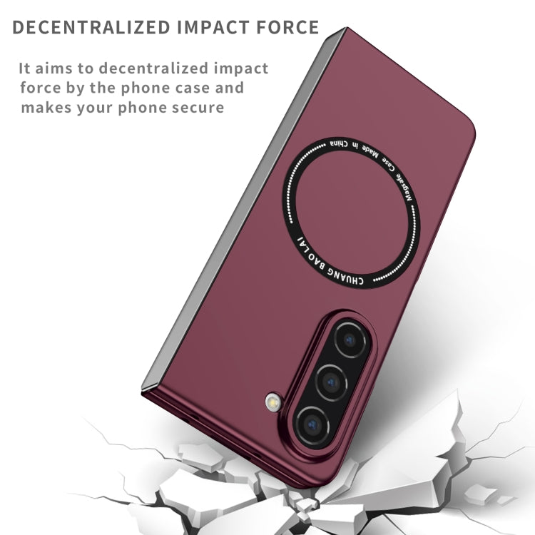 For Samsung Galaxy Z Fold5 Magsafe Magnetic Folding PC Phone Case(Wine Red) - Galaxy Z Fold5 Cases by PMC TechLife | Online Shopping South Africa | PMC TechLife