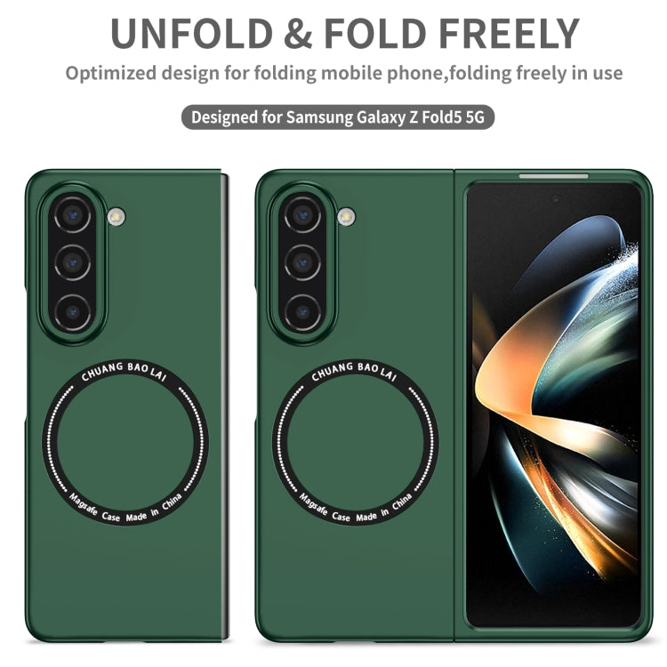 For Samsung Galaxy Z Fold5 Magsafe Magnetic Folding PC Phone Case(Green) - Galaxy Z Fold5 Cases by PMC TechLife | Online Shopping South Africa | PMC TechLife