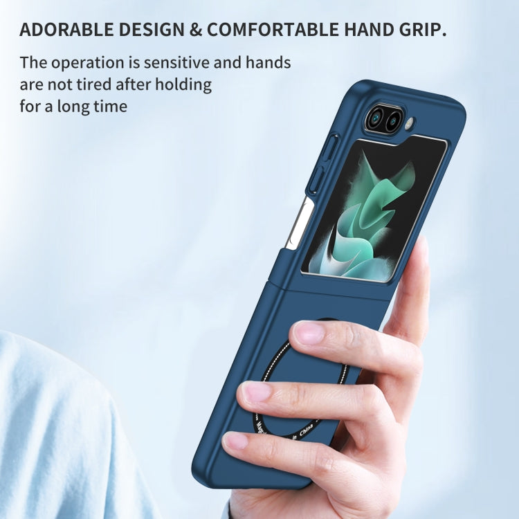 For Samsung Galaxy Z Flip5 5G Magsafe Magnetic Folding PC Phone Case(Blue) - Galaxy Z Flip5 Cases by PMC TechLife | Online Shopping South Africa | PMC TechLife | Buy Now Pay Later Mobicred