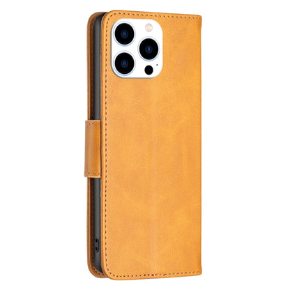 For iPhone 16 Pro Max Lambskin Texture Pure Color Flip Leather Phone Case(Yellow) - iPhone 16 Pro Max Cases by PMC Jewellery | Online Shopping South Africa | PMC Jewellery | Buy Now Pay Later Mobicred