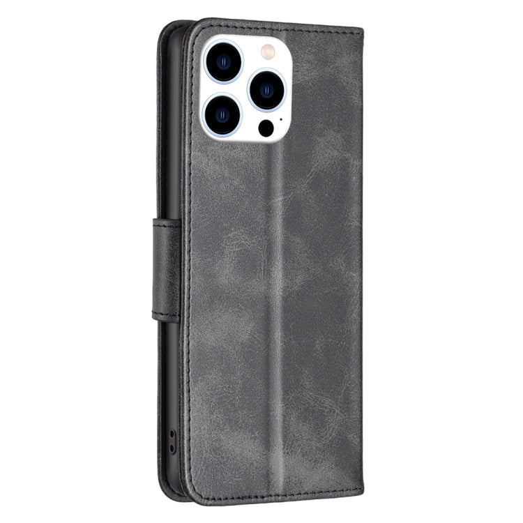 For iPhone 16 Pro Lambskin Texture Pure Color Flip Leather Phone Case(Black) - iPhone 16 Pro Cases by PMC TechLife | Online Shopping South Africa | PMC TechLife | Buy Now Pay Later Mobicred