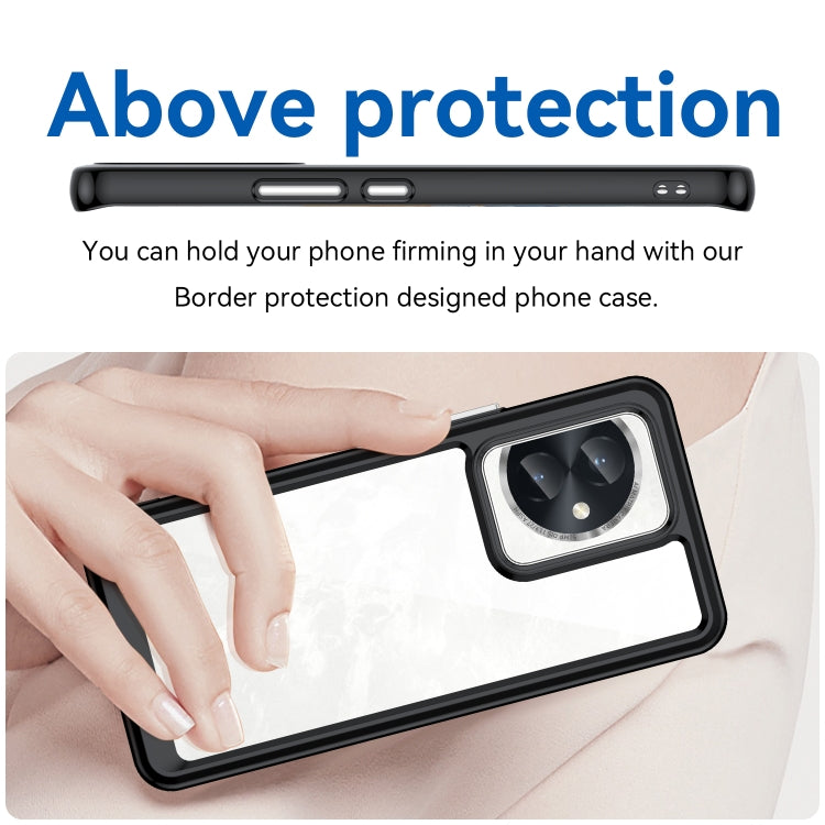 For Honor 100 Colorful Series Acrylic Hybrid TPU Phone Case(Black) - Honor Cases by PMC TechLife | Online Shopping South Africa | PMC TechLife | Buy Now Pay Later Mobicred