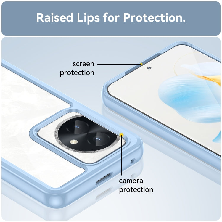 For Honor 100 Colorful Series Acrylic Hybrid TPU Phone Case(Blue) - Honor Cases by PMC TechLife | Online Shopping South Africa | PMC TechLife | Buy Now Pay Later Mobicred