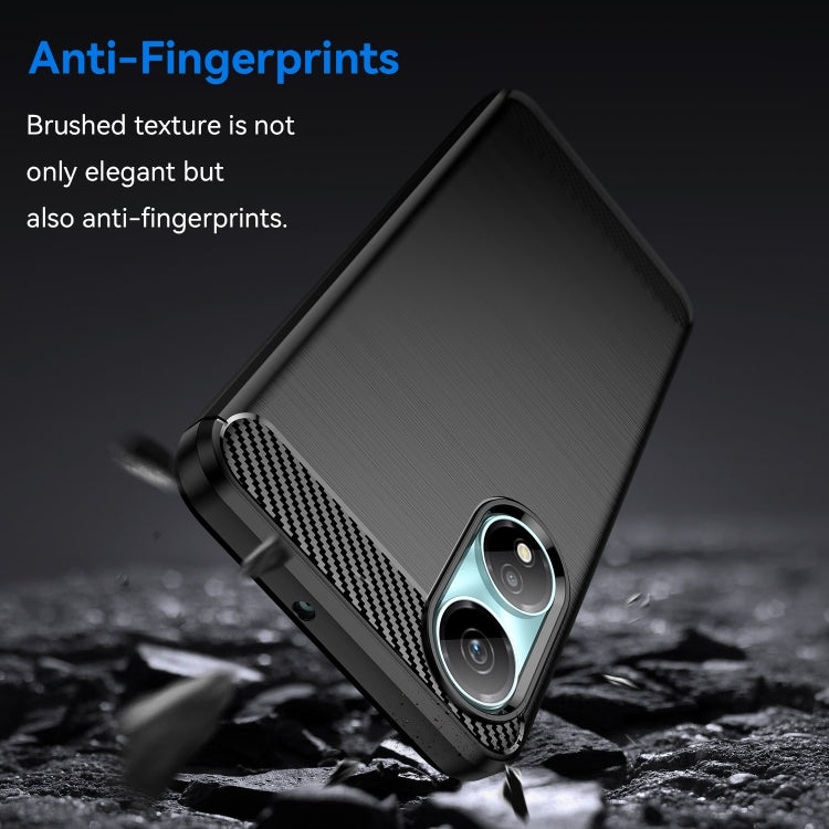 For Honor X5 Plus Brushed Texture Carbon Fiber TPU Phone Case(Black) - Honor Cases by PMC TechLife | Online Shopping South Africa | PMC TechLife