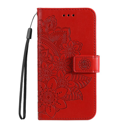 For Google Pixel 9 7-petal Flowers Embossing Leather Phone Case(Red) - Google Cases by PMC Jewellery | Online Shopping South Africa | PMC Jewellery | Buy Now Pay Later Mobicred