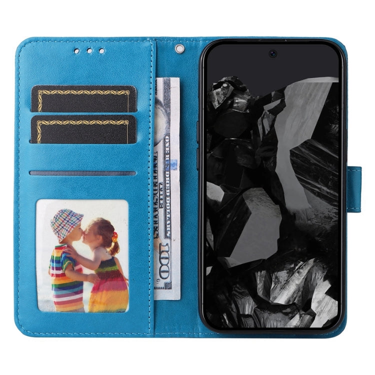 For Google Pixel 9 Pro Embossed Sunflower Leather Phone Case(Blue) - Google Cases by PMC TechLife | Online Shopping South Africa | PMC TechLife | Buy Now Pay Later Mobicred