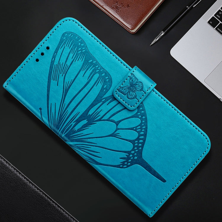 For iPhone 16 Pro Embossed Butterfly Leather Phone Case(Blue) - iPhone 16 Pro Cases by PMC Jewellery | Online Shopping South Africa | PMC Jewellery | Buy Now Pay Later Mobicred