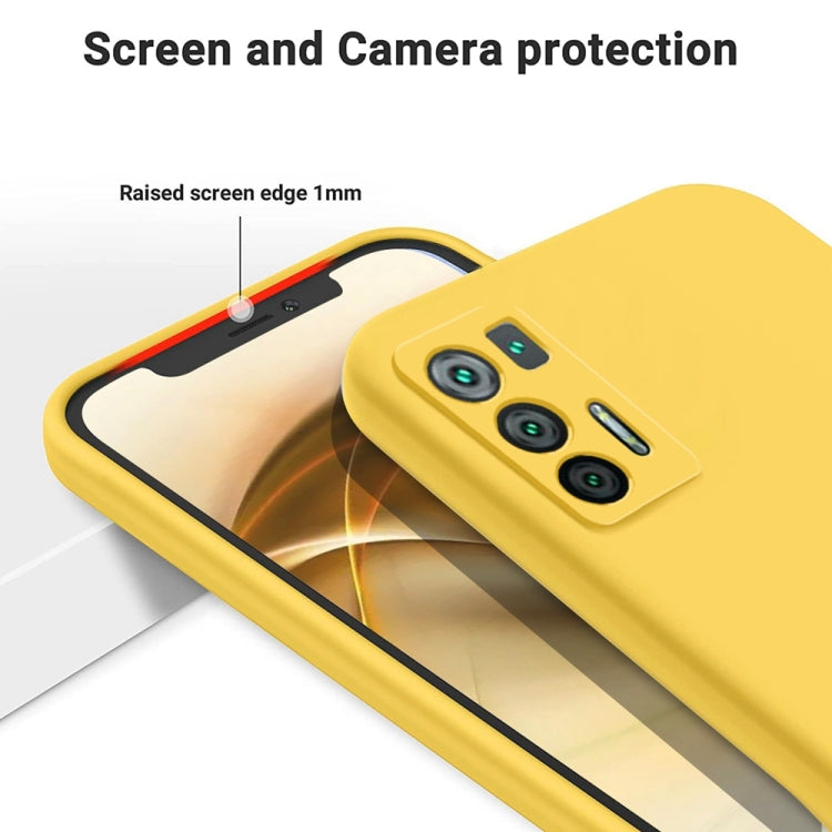 For Hisense Infinity H50S 5G Pure Color Liquid Silicone Shockproof Phone Case(Yellow) - More Brand by PMC TechLife | Online Shopping South Africa | PMC TechLife