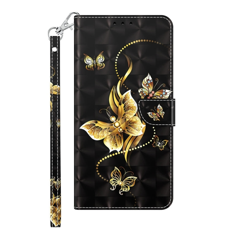 For Google Pixel 9 Pro 3D Painted Pattern Leather Phone Case(Golden Butterfly) - Google Cases by PMC TechLife | Online Shopping South Africa | PMC TechLife | Buy Now Pay Later Mobicred