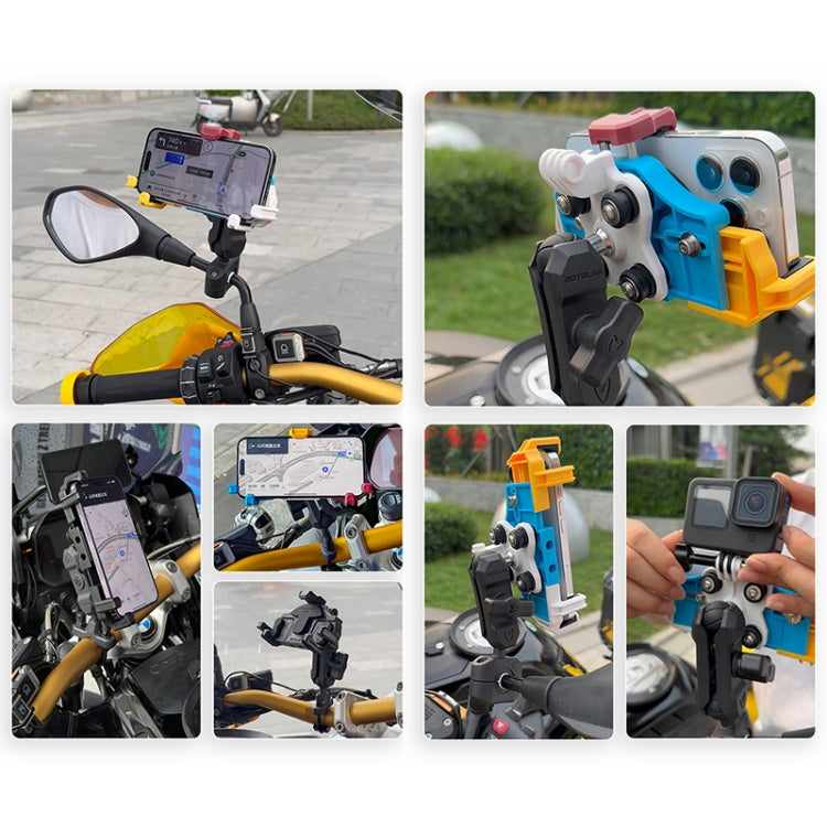 MOTOSLG Crab Motorcycle Phone Clamp Bracket L-Type Rear Mirror Mount(Black) - free shipping - PMC TechLife - Order now!