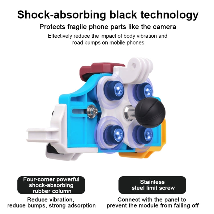MOTOSLG Crab Motorcycle Phone Clamp Bracket U-Type Headbar Mount(Blue White Red) - free shipping - PMC TechLife - Order now!