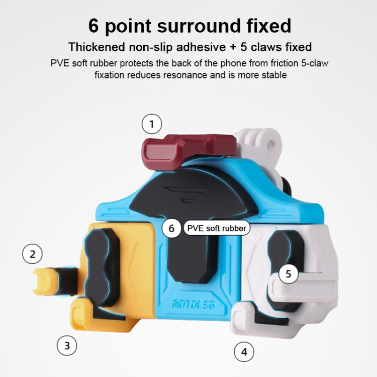 MOTOSLG Crab Motorcycle Phone Clamp Bracket L-Type Rear Mirror Mount(Yellow Blue White) - free shipping - PMC TechLife - Order now!