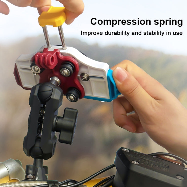 MOTOSLG Crab Motorcycle Phone Clamp Bracket U-Type Headbar Mount(Blue White Red) - free shipping - PMC TechLife - Order now!