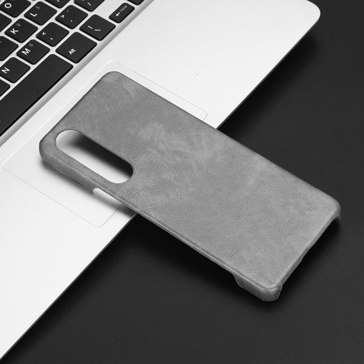 For Sony Xperia 1 V Litchi Texture Back Cover Phone Case(Grey) - Sony Cases by PMC TechLife | Online Shopping South Africa | PMC TechLife | Buy Now Pay Later Mobicred
