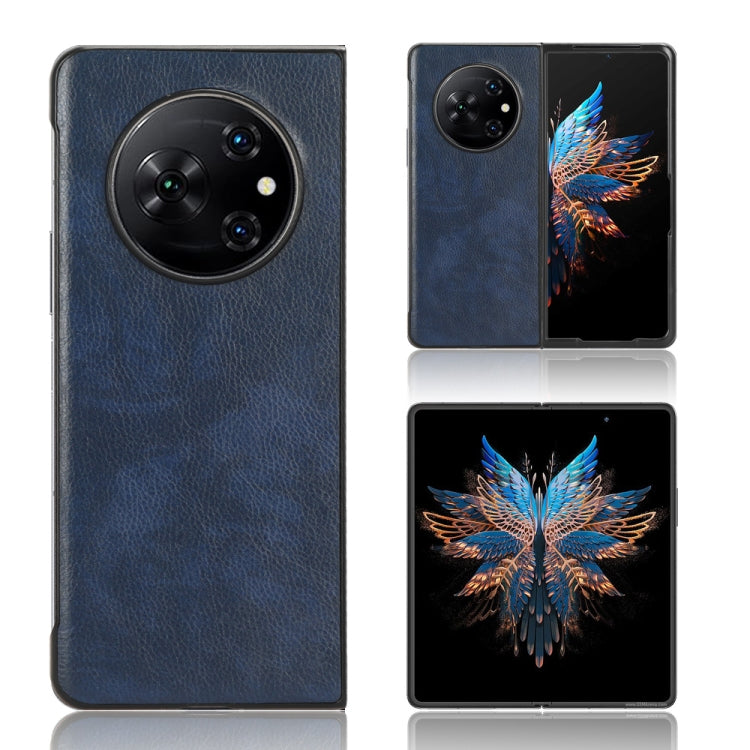 For Tecno Phantom V Fold Litchi Texture Back Cover Phone Case(Blue) - Tecno Cases by PMC TechLife | Online Shopping South Africa | PMC TechLife