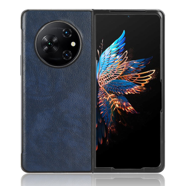 For Tecno Phantom V Fold Litchi Texture Back Cover Phone Case(Blue) - Tecno Cases by PMC TechLife | Online Shopping South Africa | PMC TechLife