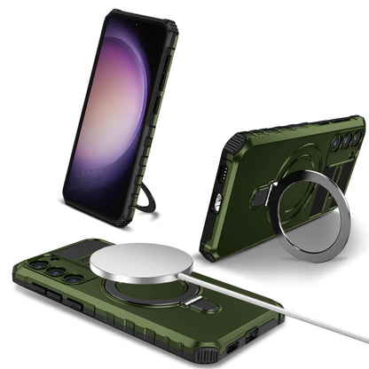 For Samsung Galaxy S23+ 5G MagSafe Magnetic Holder Phone Case(Green) - Galaxy S23+ 5G Cases by PMC Jewellery | Online Shopping South Africa | PMC Jewellery