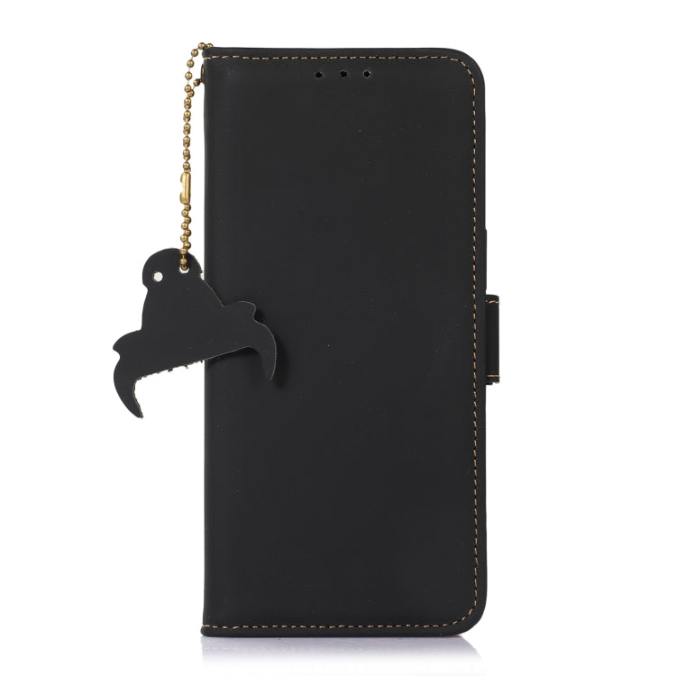 For OnePlus Ace 2 Pro Genuine Leather Magnetic RFID Leather Phone Case(Black) - OnePlus Cases by PMC TechLife | Online Shopping South Africa | PMC TechLife | Buy Now Pay Later Mobicred