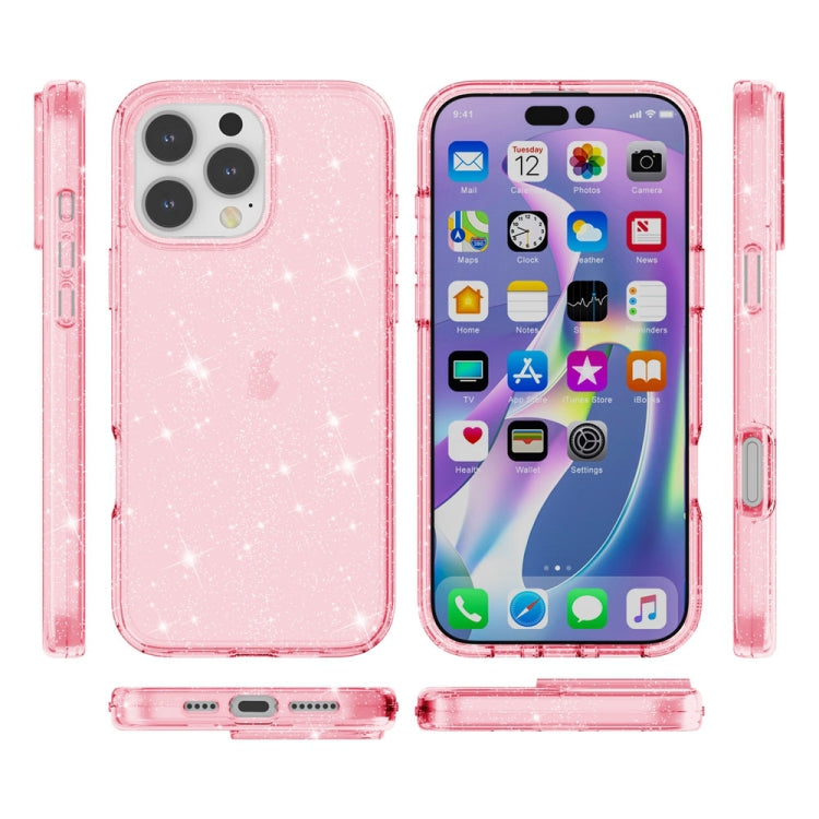 For iPhone 16 Pro Shockproof Terminator Glitter Powder Phone Case(Pink) - free shipping - PMC TechLife - Order now!
