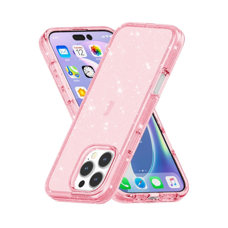 For iPhone 16 Pro Shockproof Terminator Glitter Powder Phone Case(Pink) - free shipping - PMC TechLife - Order now!