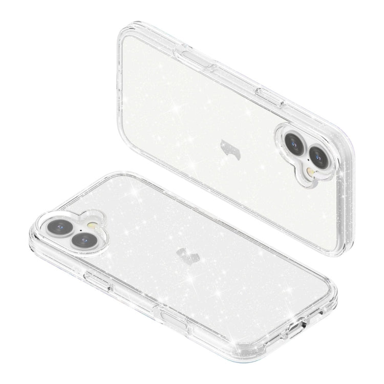 For iPhone 16 Plus Shockproof Terminator Glitter Powder Phone Case(White) - iPhone 16 Plus Cases by PMC Jewellery | Online Shopping South Africa | PMC Jewellery | Buy Now Pay Later Mobicred