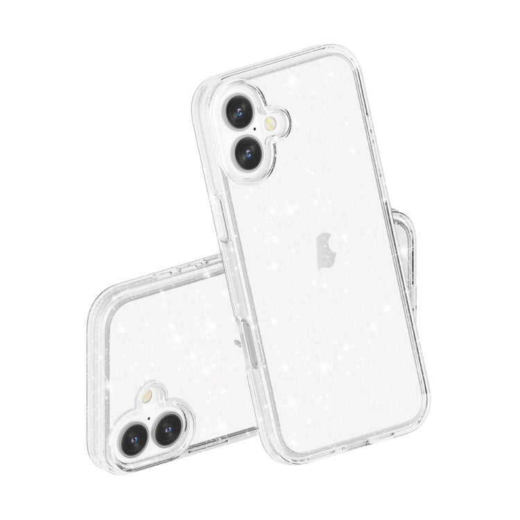 For iPhone 16 Plus Shockproof Terminator Glitter Powder Phone Case(White) - iPhone 16 Plus Cases by PMC Jewellery | Online Shopping South Africa | PMC Jewellery | Buy Now Pay Later Mobicred