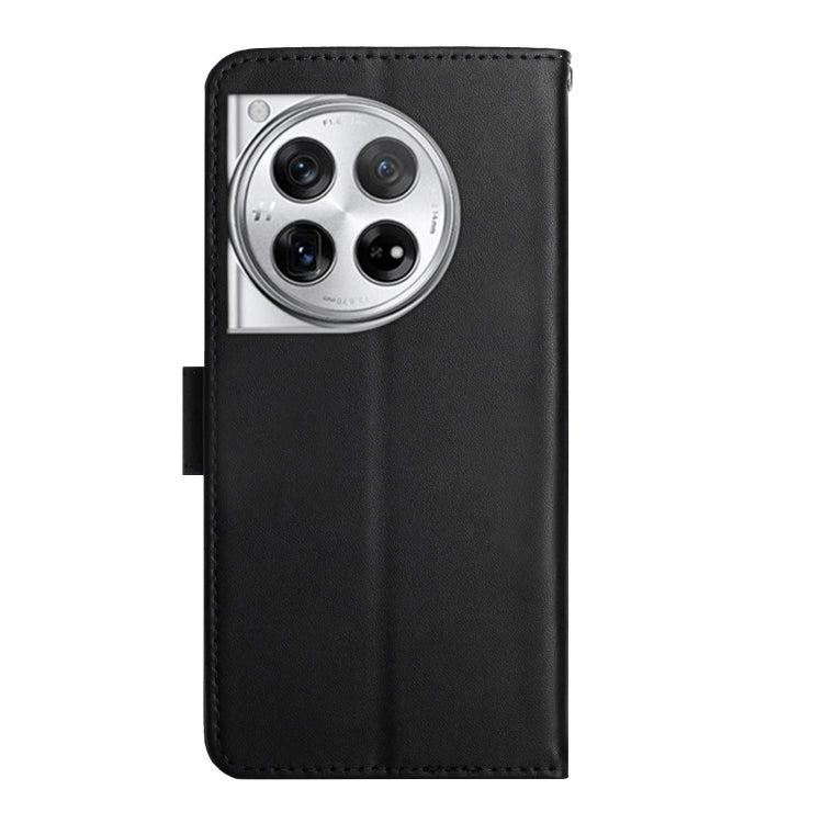 For OnePlus 12 5G Global Genuine Leather Fingerprint-proof Flip Phone Case(Blue) - OnePlus Cases by PMC TechLife | Online Shopping South Africa | PMC TechLife | Buy Now Pay Later Mobicred