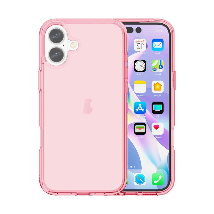 For iPhone 16 Plus Shockproof Terminator Transparent Phone Case(Pink) - iPhone 16 Plus Cases by PMC TechLife | Online Shopping South Africa | PMC TechLife | Buy Now Pay Later Mobicred