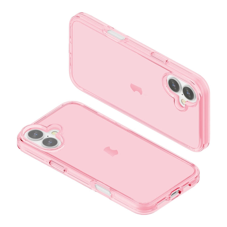 For iPhone 16 Plus Shockproof Terminator Transparent Phone Case(Pink) - iPhone 16 Plus Cases by PMC TechLife | Online Shopping South Africa | PMC TechLife | Buy Now Pay Later Mobicred